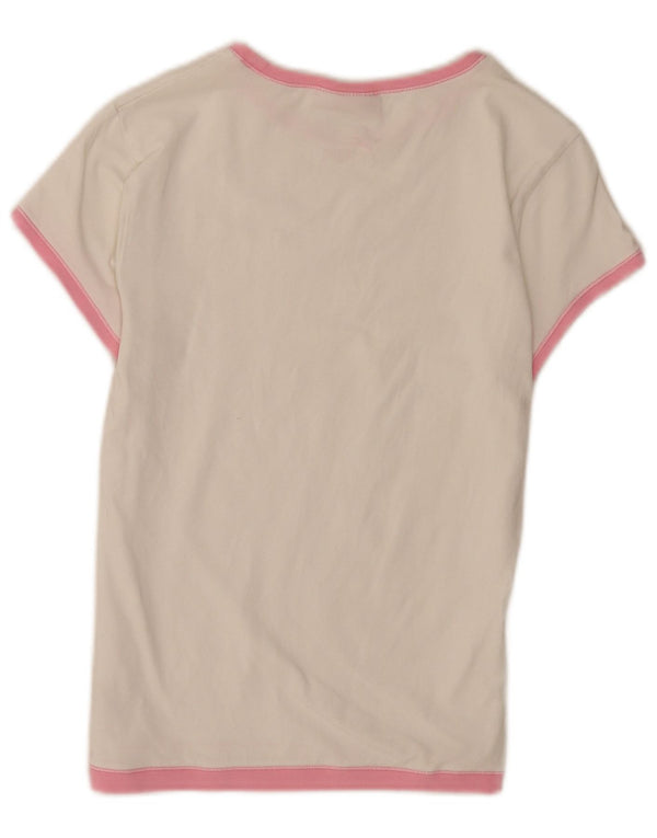 Puma T-shirt graphique pour femme UK 14 en coton blanc moyen