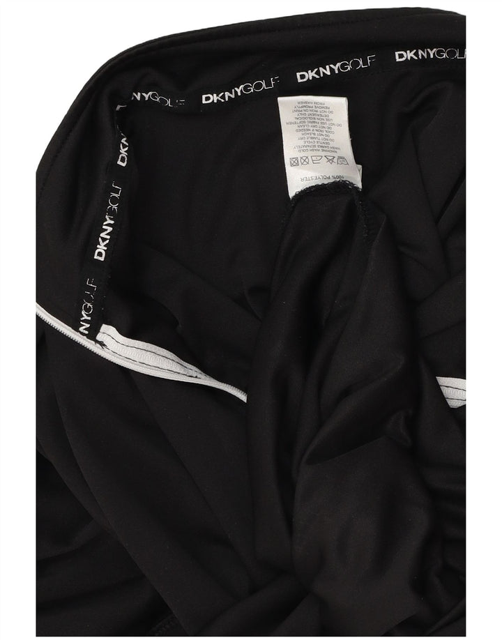 Dkny Haut de golf à manches longues et col zippé pour homme en polyester color block noir
