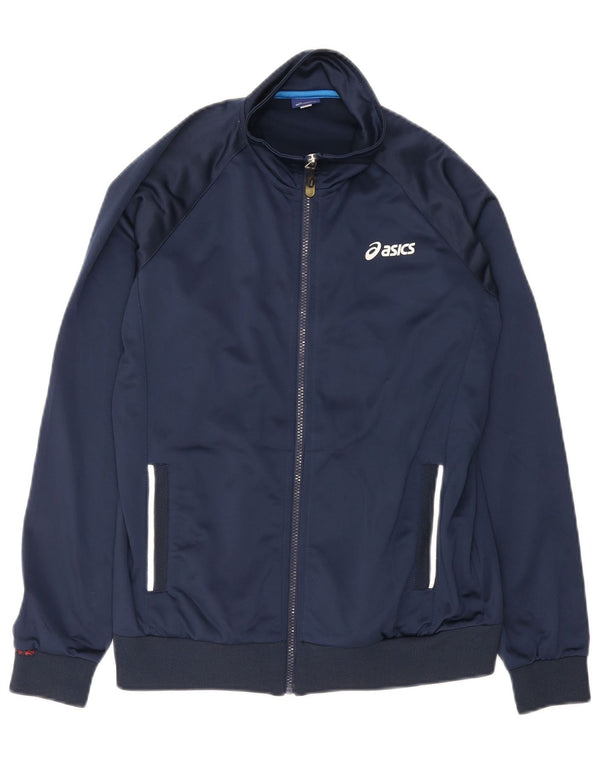 Asics Veste de survêtement pour homme Petit bleu marine Polyester