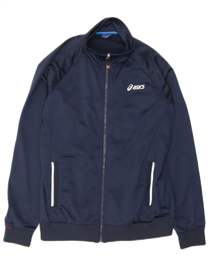 Asics Veste de survêtement pour homme Petit bleu marine Polyester