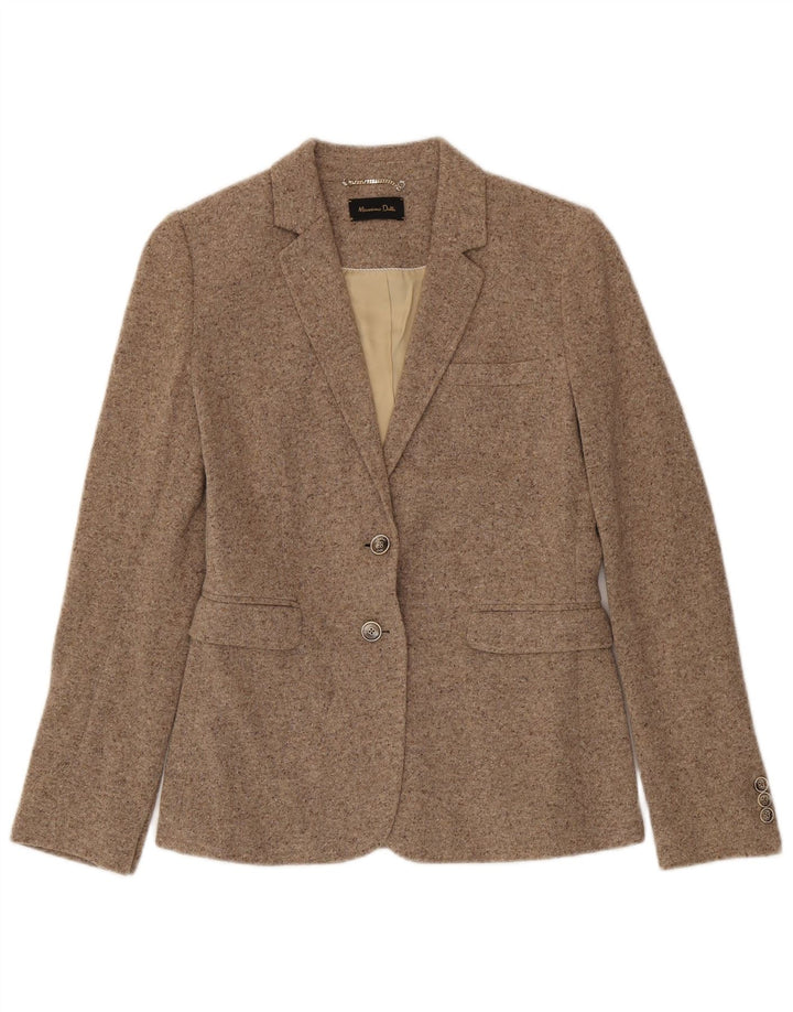 Massimo Dutti Veste blazer en tricot à 2 boutons pour femme EU 40 Beige moyen moucheté