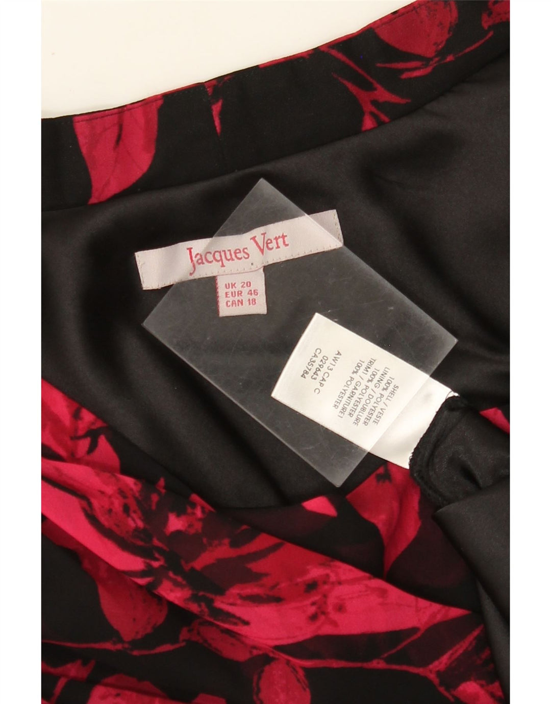 JACQUES VERT Robe longue sans manches pour femme UK 20 2XL Noir Floral