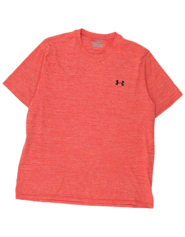 Under Armour Heat Gear T-Shirt Haut 2XL Rouge Moucheté Polyester Homme