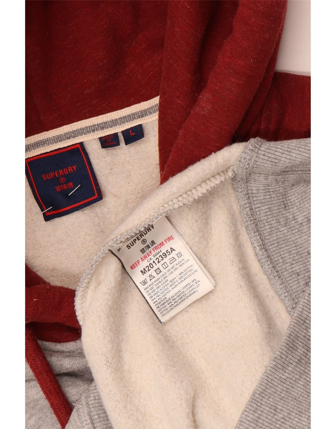 Superdry Pull à capuche pour homme en coton color block grand gris