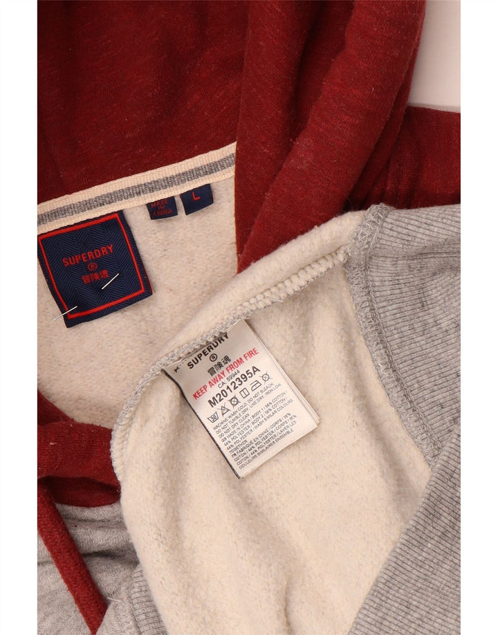 Superdry Pull à capuche pour homme en coton color block grand gris