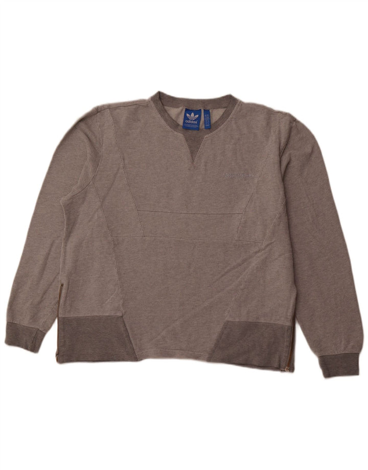 ADIDAS Sweat-shirt surdimensionné pour femme UK 18 XL Coton gris