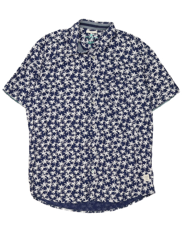 Tom Tailor Chemise à manches courtes pour homme Coupe classique XL Bleu marine Floral hawaïen