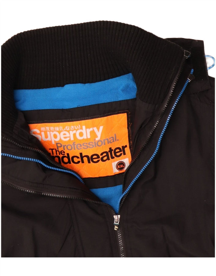 Superdry Veste coupe-vent graphique pour hommes UK 44 2XL Noir Polyester