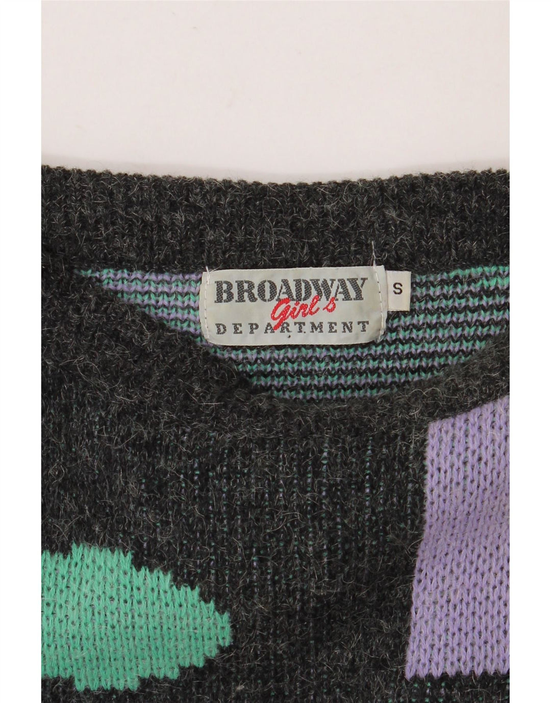 BROADWAY Pull col bateau pour femme UK 10 Petit gris géométrique