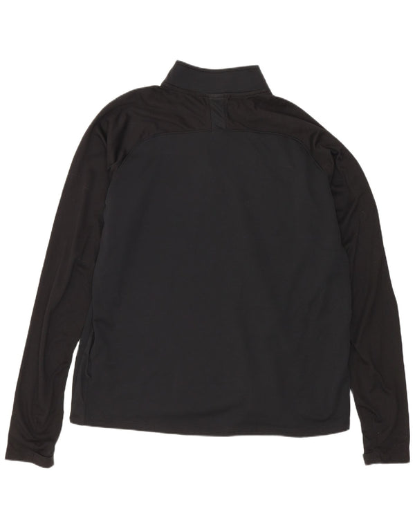 Nike Haut à manches longues et col zippé pour homme, coupe régulière, grand noir, polyester, sport