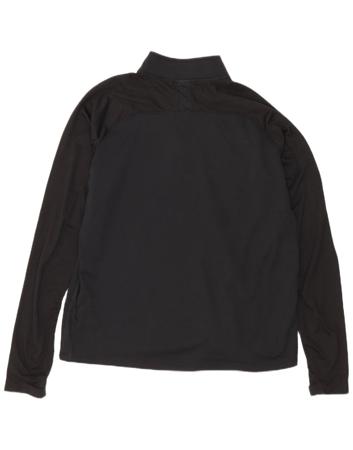 Nike Haut à manches longues et col zippé pour homme, coupe régulière, grand noir, polyester, sport