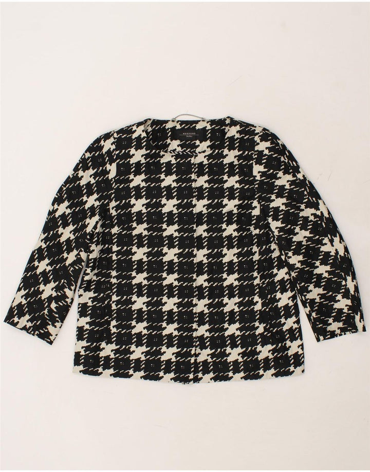 MAX MARA Veste Blazer Femme UK 12 Medium Noir Carreaux Polyester