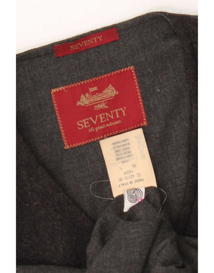 Gilet Homme Seventy Large Laine Vierge Grise