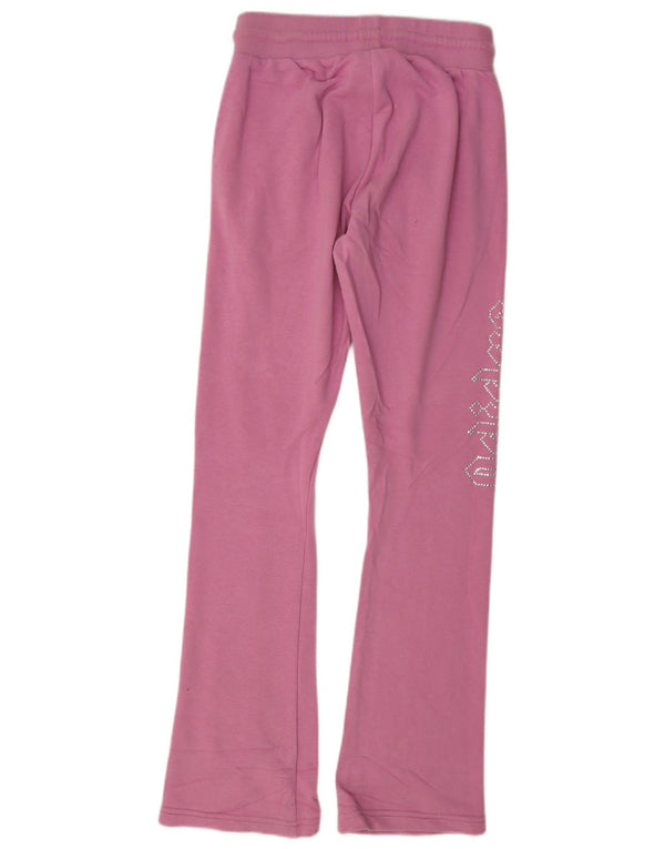 Adidas Pantalon de survêtement évasé graphique pour femme UK 8 Small Rose Coton