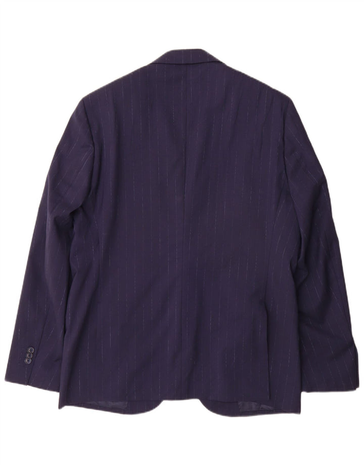Boggi Veste blazer à 2 boutons pour homme IT 52 XL en laine à fines rayures bleu marine