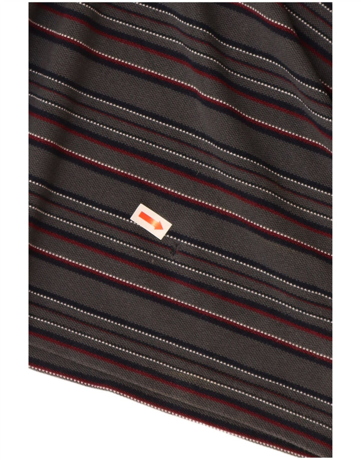 FRED PERRY Polo à Manches Longues Homme Gris Moyen Rayé Coton