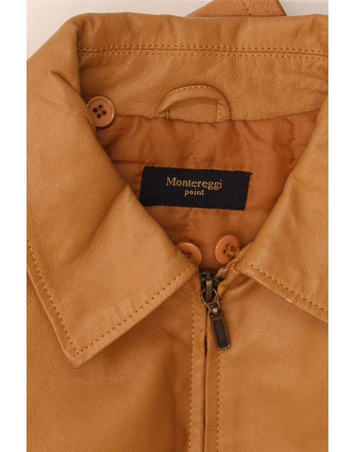 Montereggi Veste en cuir pour femme UK 14 Grand cuir beige