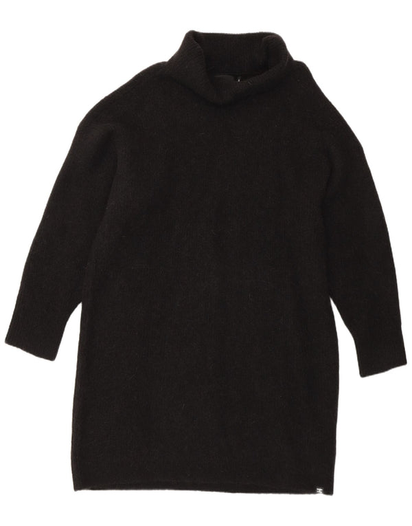 Superdry Robe pull à manches longues et col roulé pour femme UK 16 Large Noir
