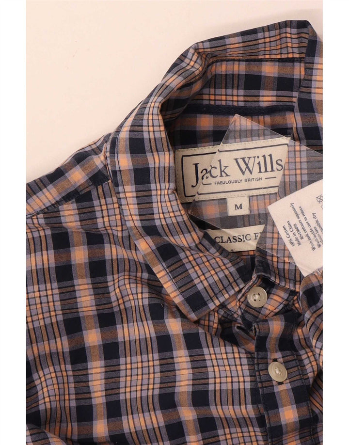 Jack Wills Chemise classique pour homme en coton à carreaux bleu moyen