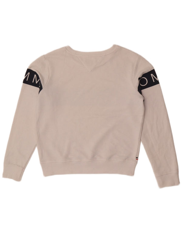 Tommy Hilfiger Sweat-shirt pour femme UK 14 Medium Blanc Colourblock