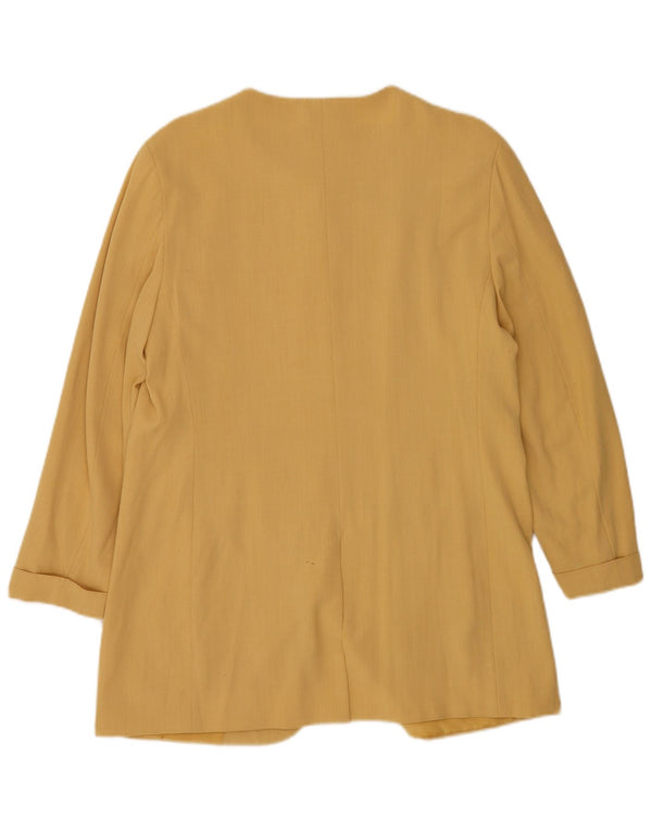 Max Mara Veste blazer longue à 1 bouton pour femme UK 16 Large Jaune