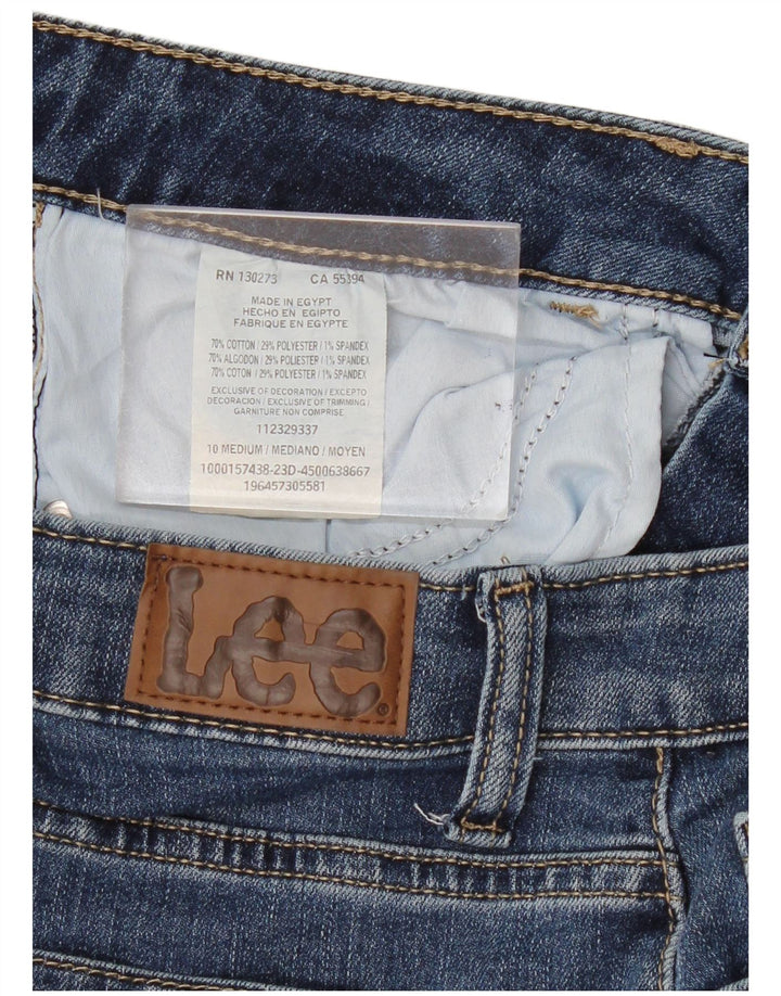 LEE Jean Capri Femme US 10 Large W30 L21 Bleu Coton