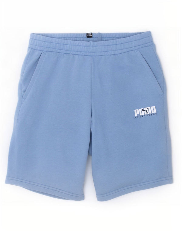 Puma Short de Sport Garçon 13-14 Ans Bleu Coton