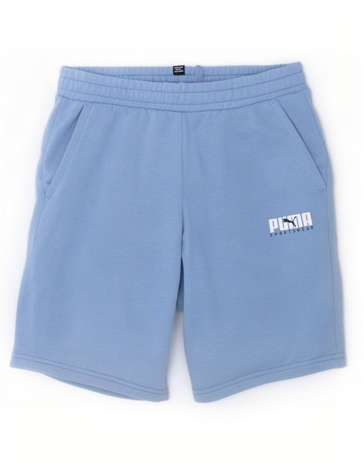 Puma Short de Sport Garçon 13-14 Ans Bleu Coton