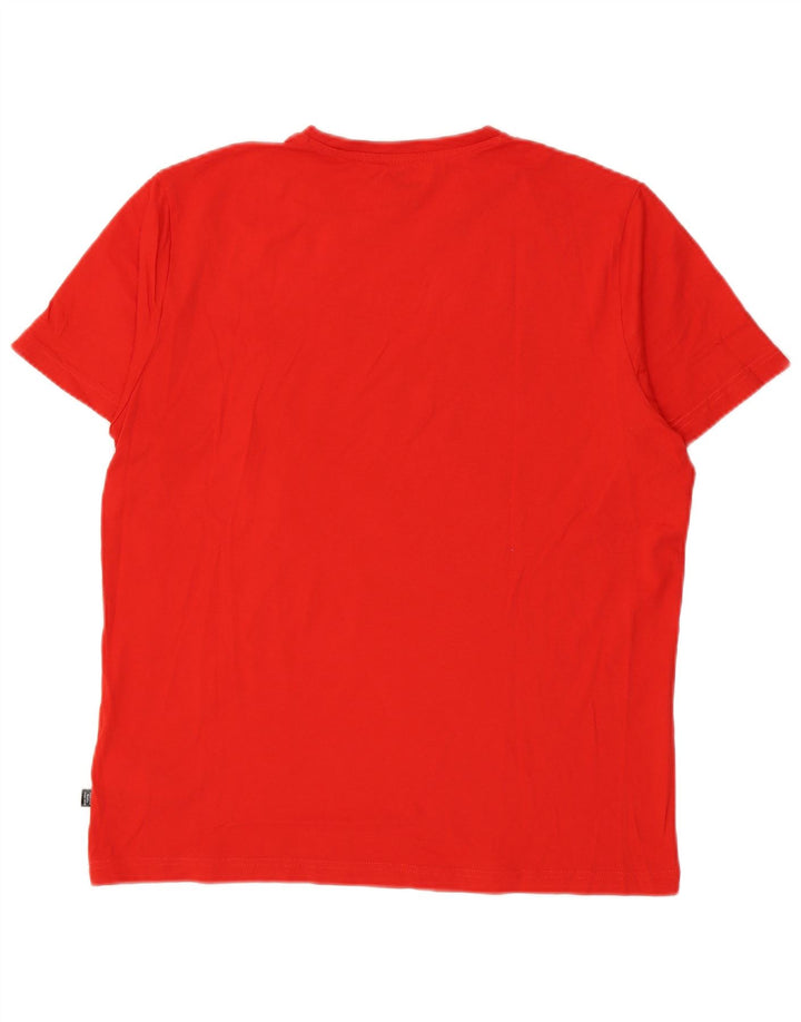 Puma Homme Graphic T-Shirt Top Large Rouge Coton