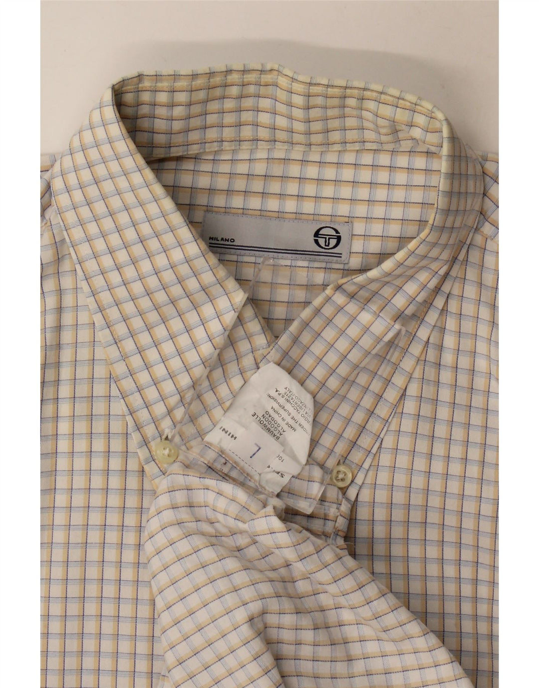 Sergio Tacchini Chemise Homme Grand Coton Vichy Beige