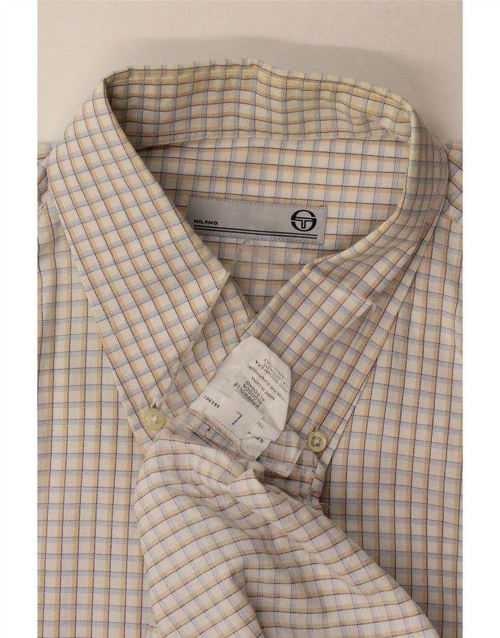 Sergio Tacchini Chemise Homme Grand Coton Vichy Beige