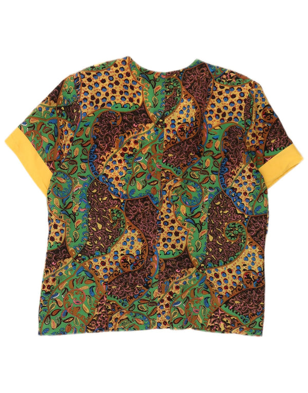 VINTAGE Veste blazer à manches courtes femme UK 14 Large Multicolore