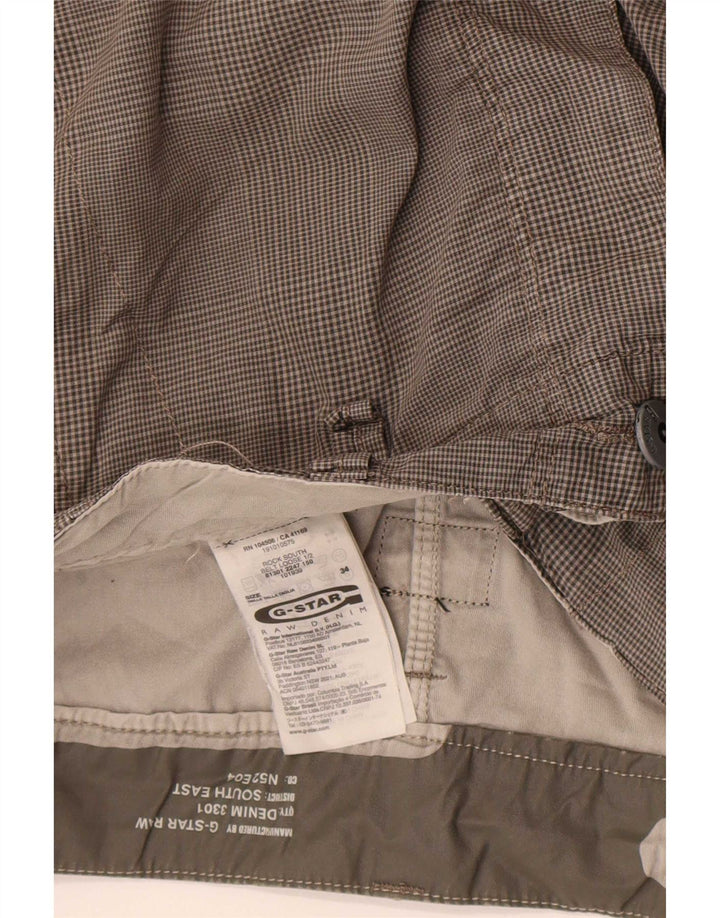 G-Star Short cargo pour homme W34 en coton à carreaux gris grand