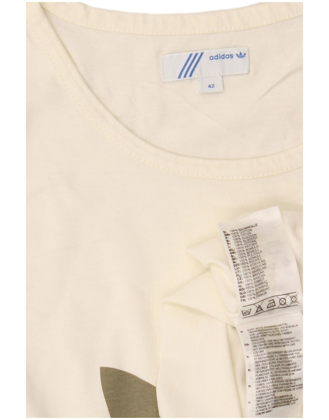 ADIDAS T-shirt graphique pour femme IT 42 en coton blanc moyen