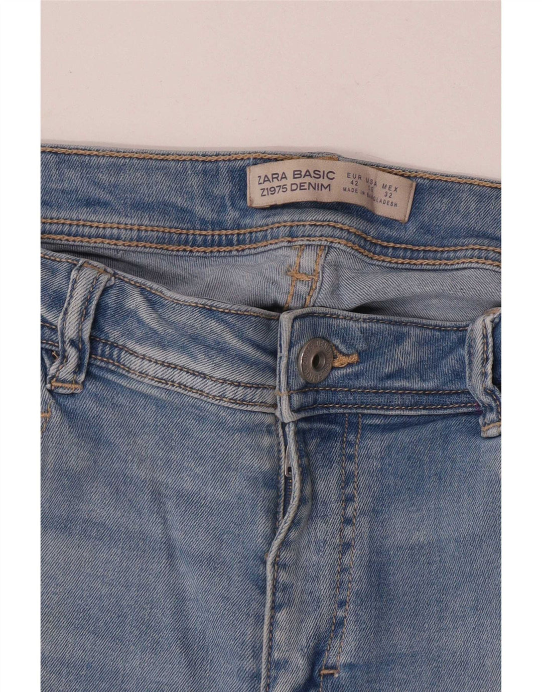 Zara Jean Slim Femme EU 42 Large W32 L27 Bleu