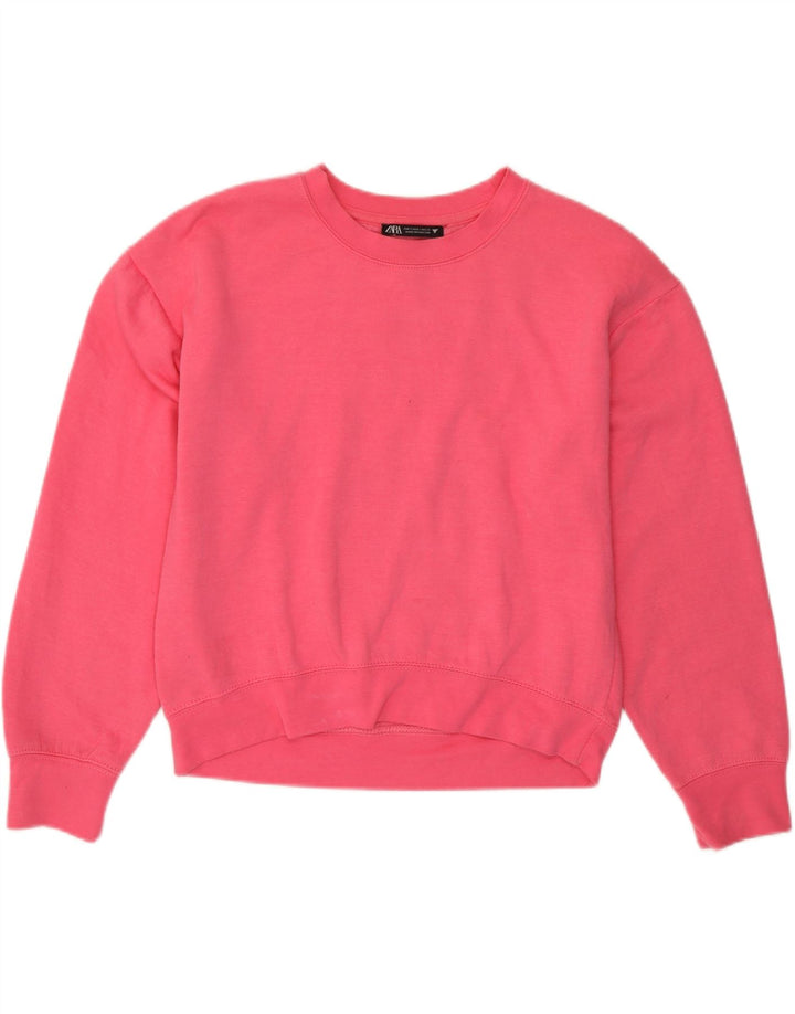 Zara Sweat-shirt surdimensionné pour femme UK 10 Petit polyester rose