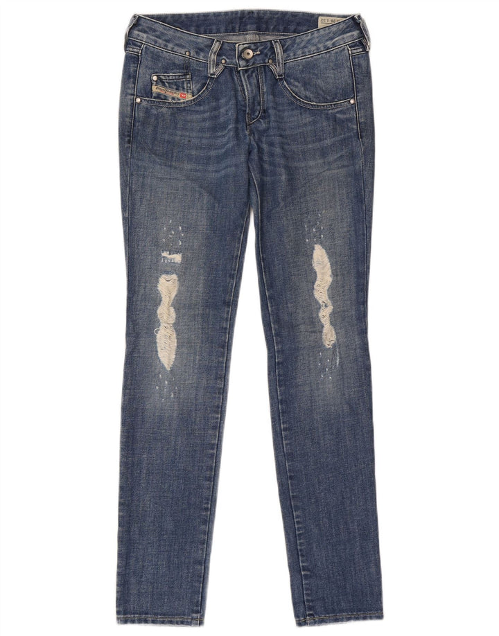 Diesel Jean slim effet vieilli W28 L32 en coton bleu pour femme