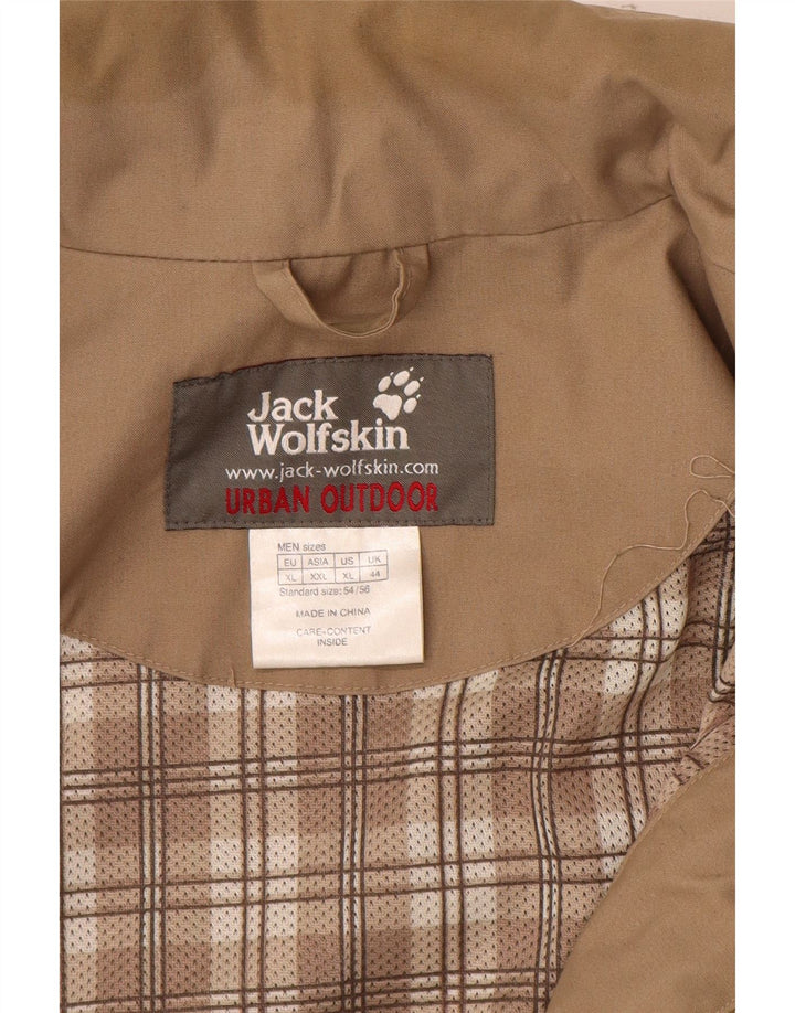 Jack Wolfskin Veste utilitaire à capuche pour homme UK 44 XL Beige Polyester