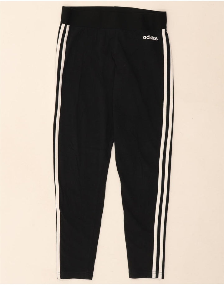 ADIDAS Womens Leggings UK 12/14 Medium  Black Cotton Vintage Adidas and Second-Hand Adidas from Messina Hembry 