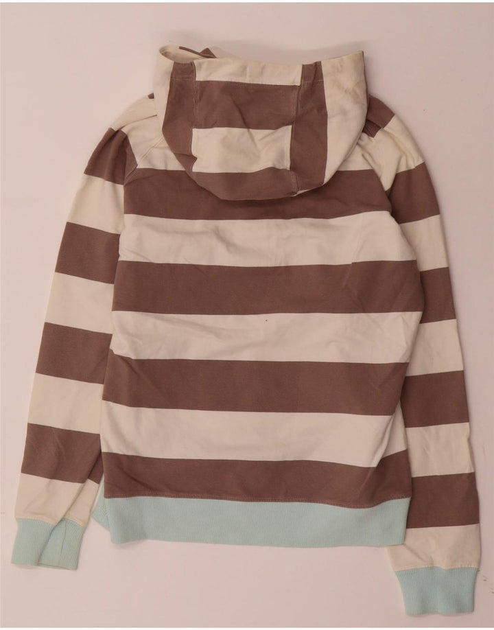 JOULES Pull à capuche coupe classique pour femme UK 12 Marron moyen rayé