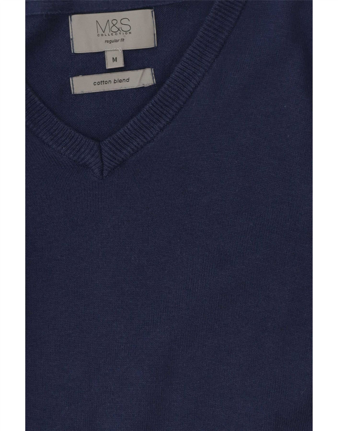 Marks & Spencer Pull Regular Fit Col V Homme Bleu Marine Moyen