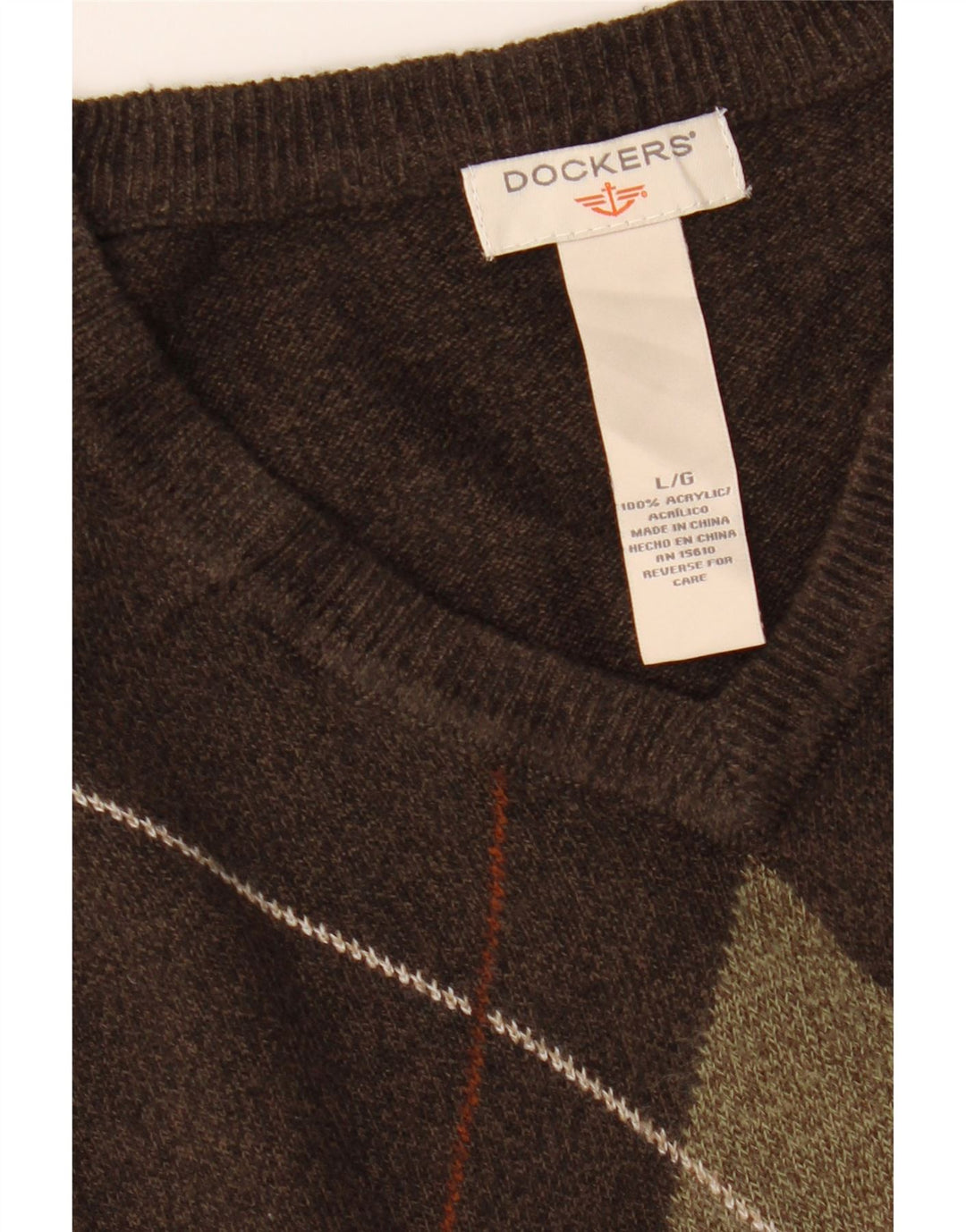 DOCKERS Débardeur Homme Grand Marron Argyle/Diamant Acrylique