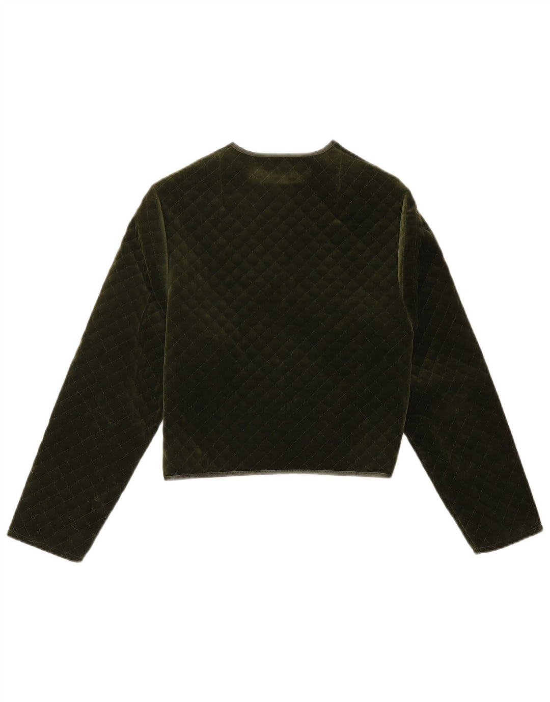 vintage Femme Ouverte Veste Blazer Matelassé UK 14 Kaki Moyen