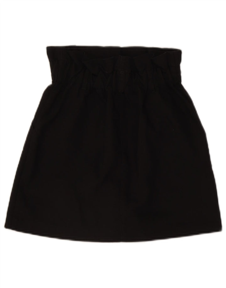Zara Femme Taille Haute Mini Jupe XS W24 Noir Polyester