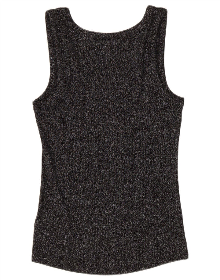 Marks & Spencer Débardeur pour femme UK 12 Medium Noir Moucheté Coton