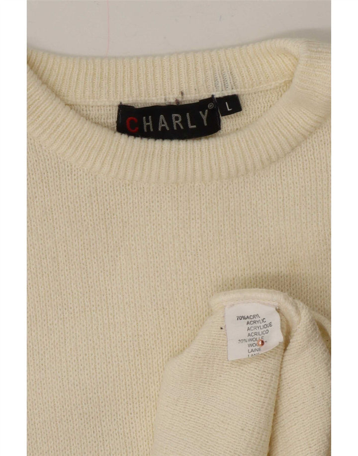 Charly Pull col bateau pour homme en laine géométrique blanc cassé