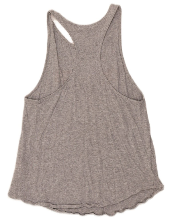 Adidas Débardeur Graphique Femme UK 12/14 Gris Moyen Coton