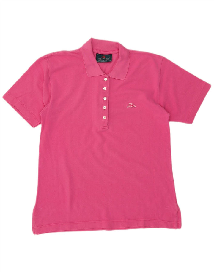 KAPPA Polo Femme UK 14 Coton Rose Moyen