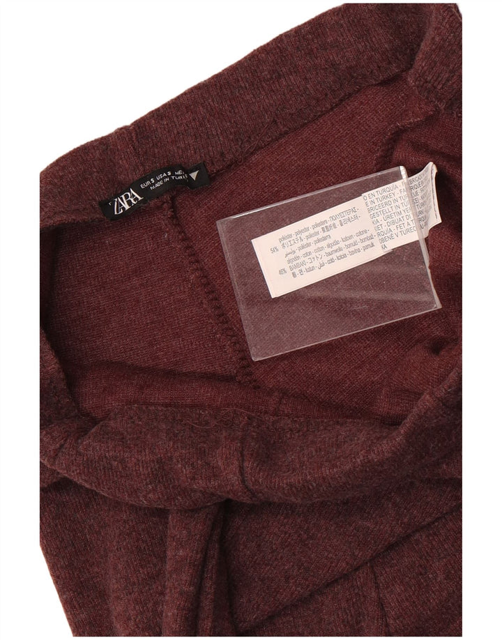 Pantalon de survêtement ZARA Femme UK 8 Small Maroon Polyester