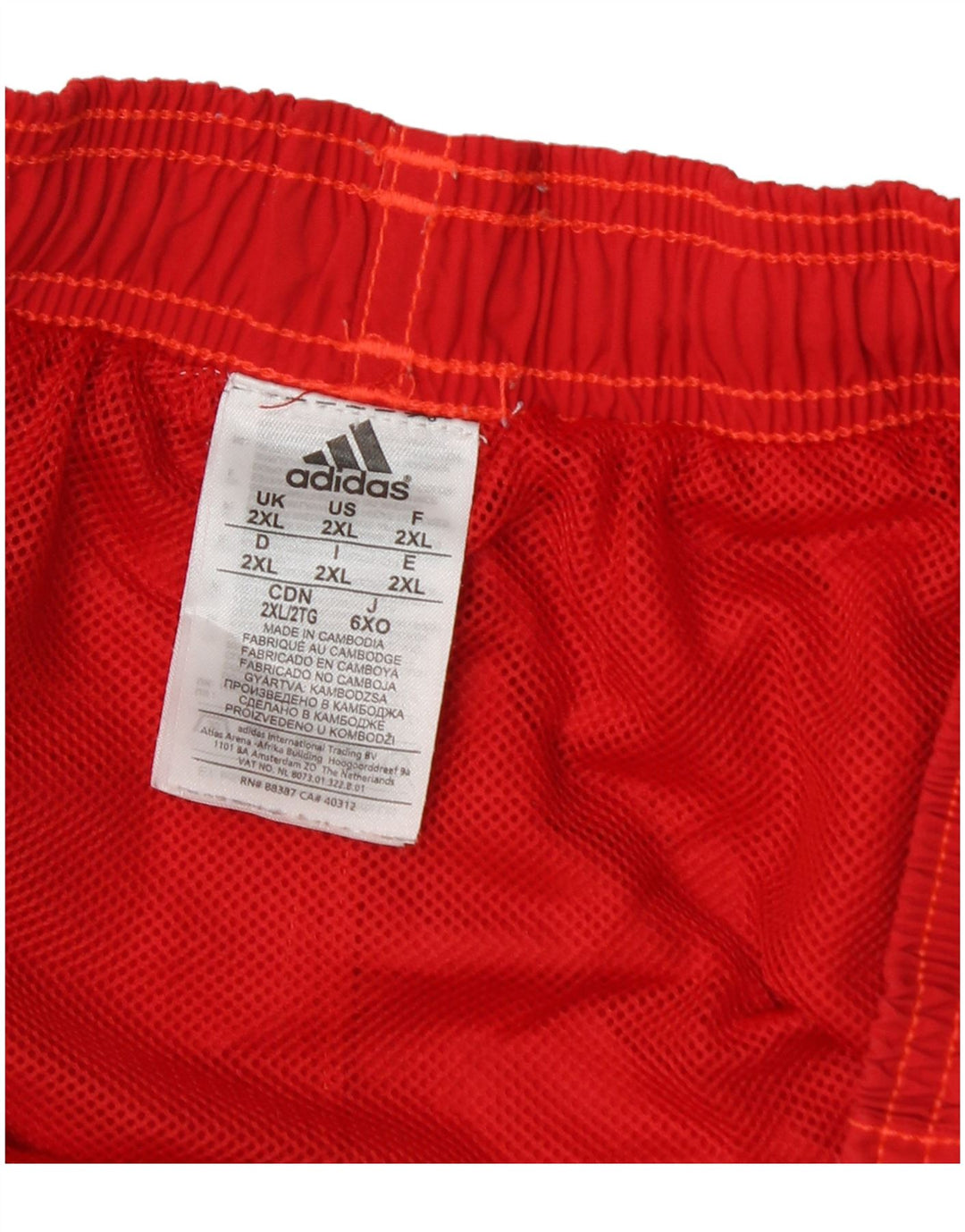 Adidas Short de sport pour homme 2XL Rouge Polyamide